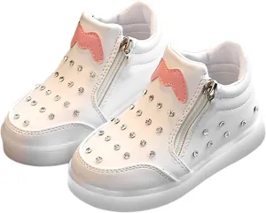 111years Children Kid Baby Girls Butterfly rystal Luminous Sport Run Shoes Led Light Luminous Outdoor Sport Shoes