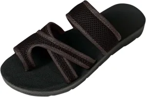 2024 Women's Hollow Mesh Slide Sandals - Dressy Summer Flats Comfortable Orthopedic Arch Support Slip On Mesh Sandals