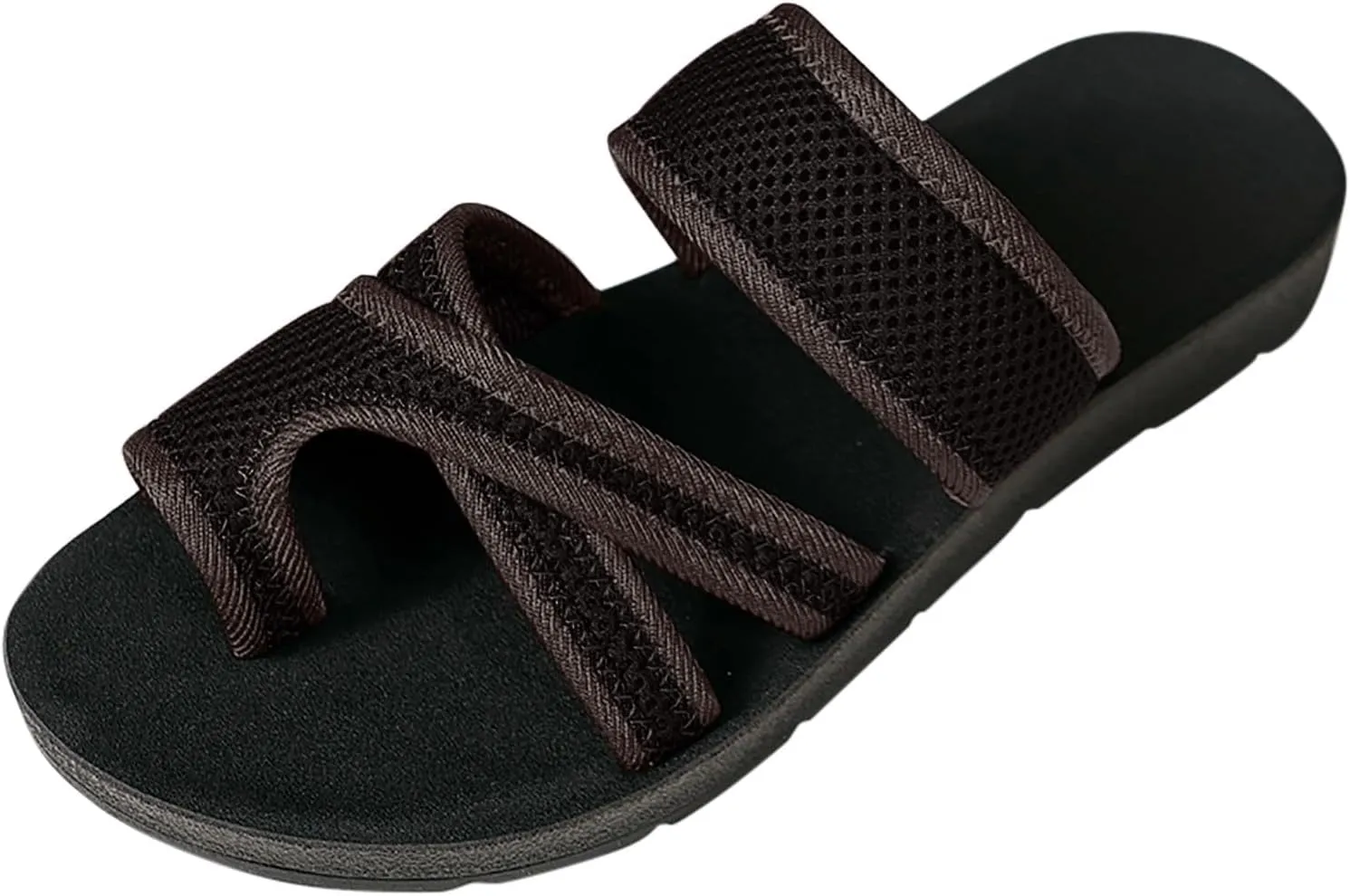 2024 Women's Hollow Mesh Slide Sandals - Dressy Summer Flats Comfortable Orthopedic Arch Support Slip On Mesh Sandals
