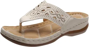 2025 Soft Bottom Orthopedic Flip Flops Comfort Orthotic Casual Women Sandals with Arch Support Womens Flip Flops (Khaki, 9)