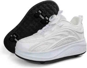 Absorb Sunlight Roller Skate Shoes with 4 Detachable Wheels Kids Skateboarding Shoe Slip in Sneakers for Girls Boys Birthday Thanksgiving Christmas Day