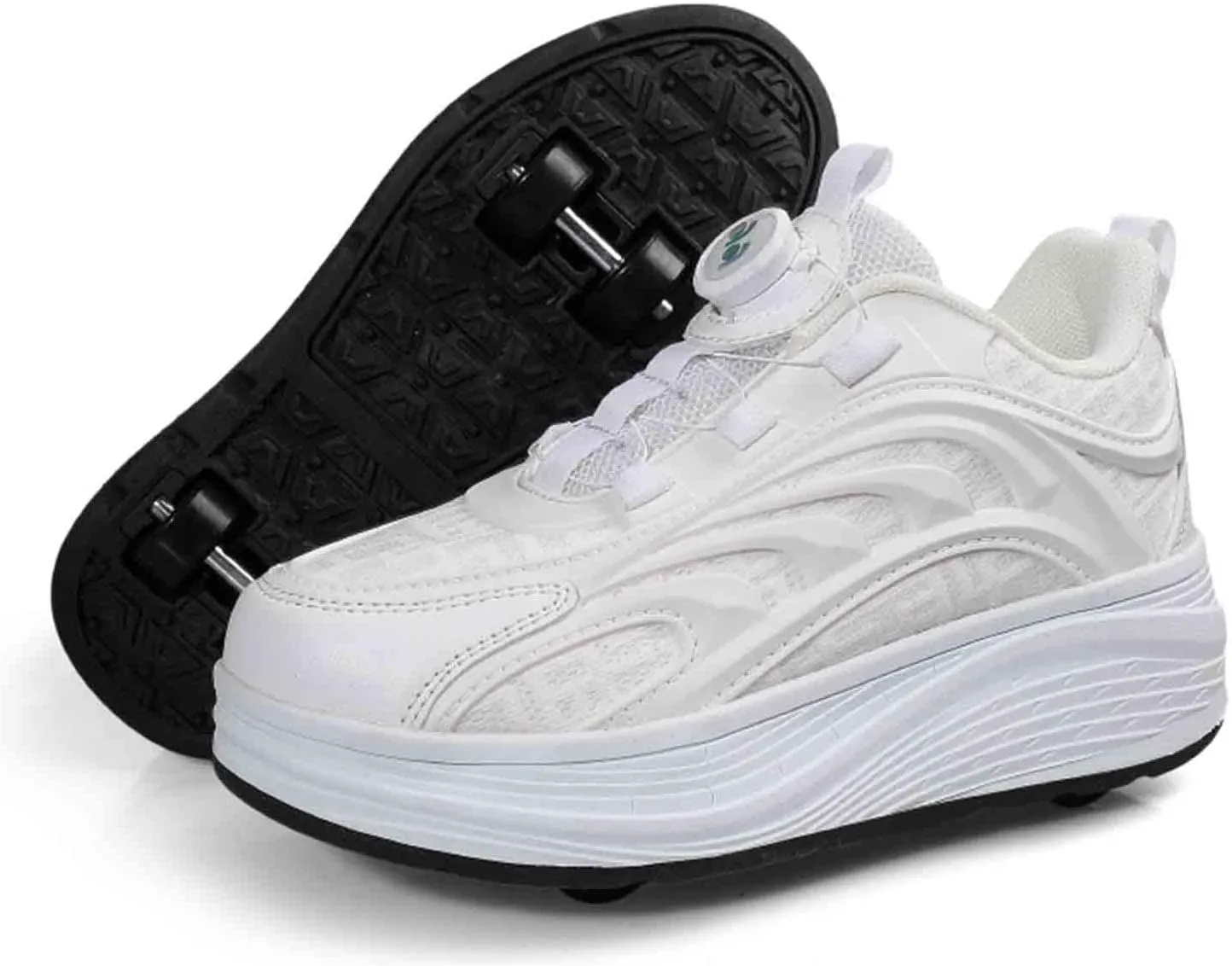 Absorb Sunlight Roller Skate Shoes with 4 Detachable Wheels Kids Skateboarding Shoe Slip in Sneakers for Girls Boys Birthday Thanksgiving Christmas Day