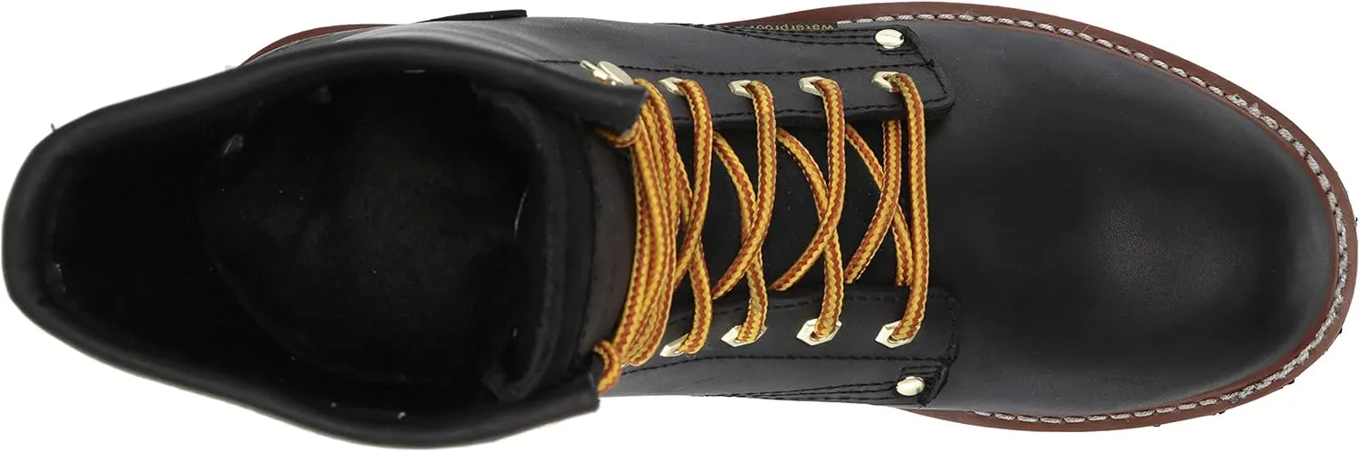 Ad Tec 9in Logger Full Grain Oiled Leather Work Boots for Men - Plain Soft Toe & Shock Absorbing Non Slip Rubber Lug Sole