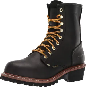 Ad Tec 9in Logger Full Grain Oiled Leather Work Boots for Men - Plain Soft Toe & Shock Absorbing Non Slip Rubber Lug Sole
