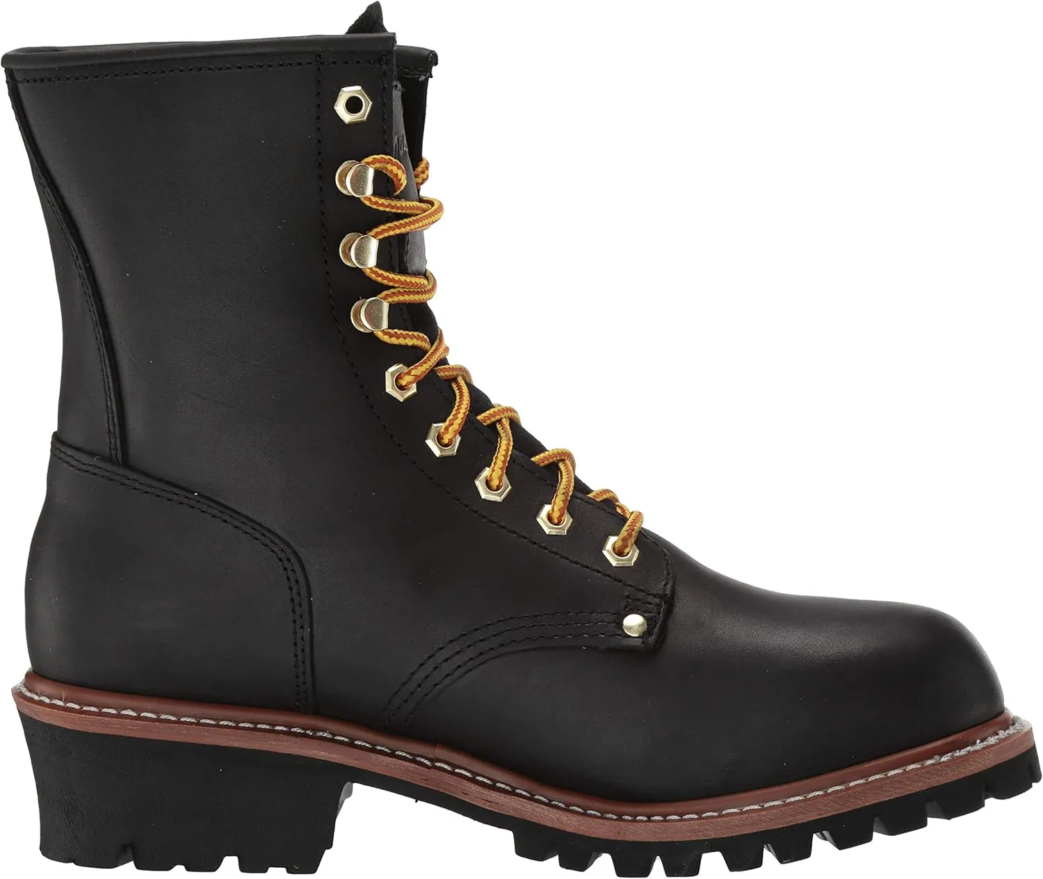 Ad Tec 9in Logger Full Grain Oiled Leather Work Boots for Men - Plain Soft Toe & Shock Absorbing Non Slip Rubber Lug Sole