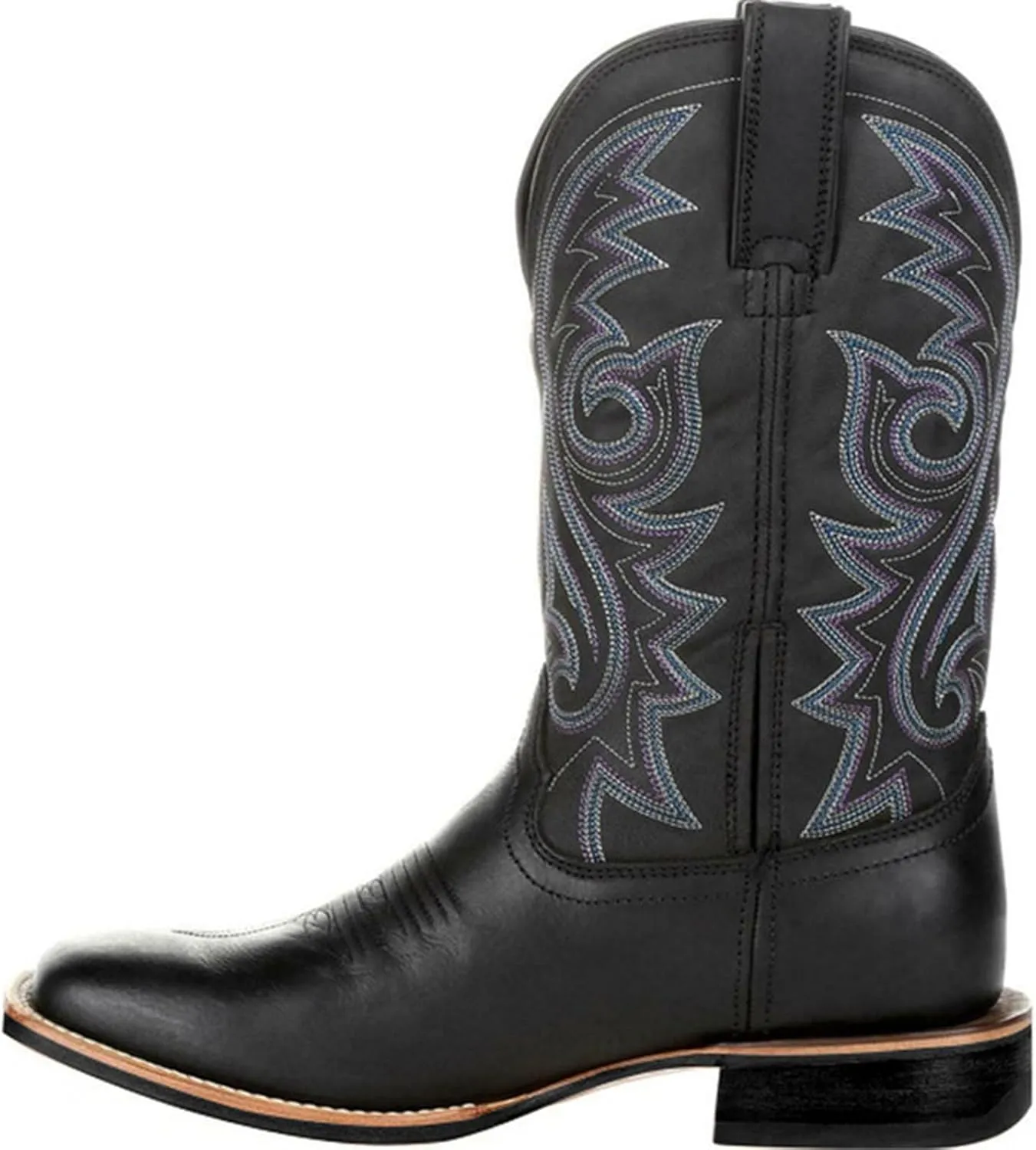 ADMLZQQ Men's Square Toe Cowboy Boot Mid Calf Western Boots Hiking Riding Combat Boots