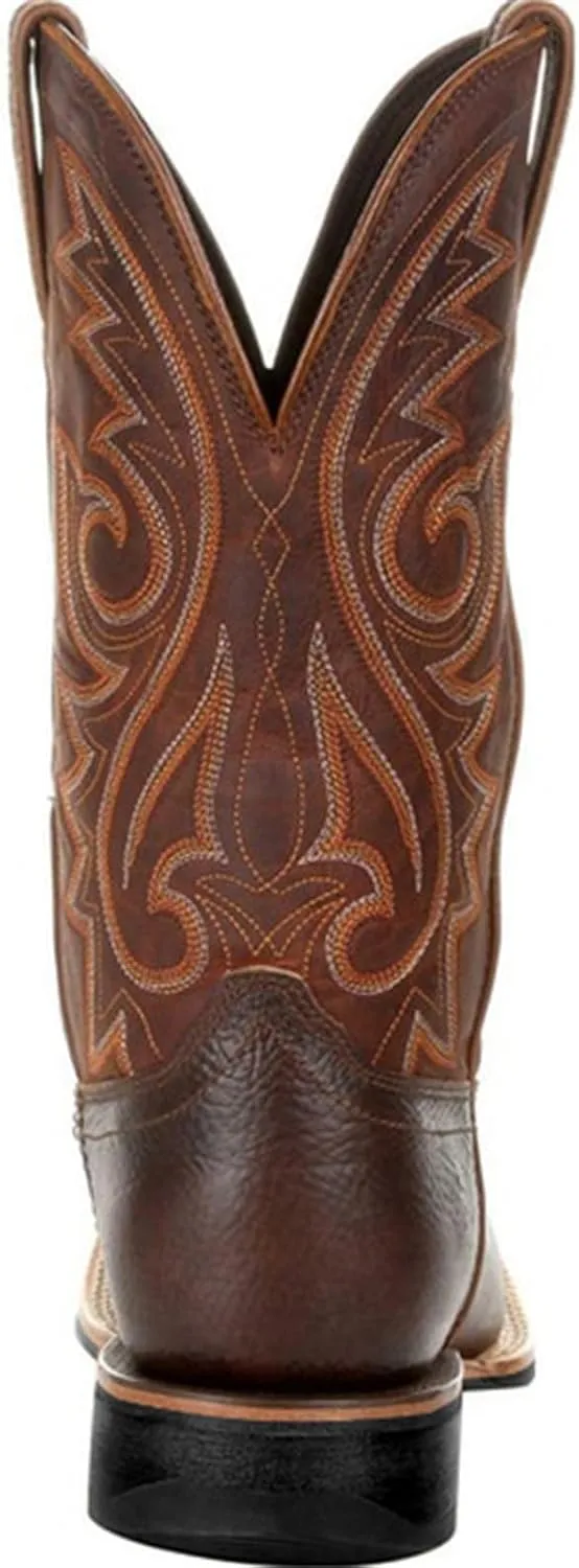 ADMLZQQ Men's Square Toe Cowboy Boot Mid Calf Western Boots Hiking Riding Combat Boots