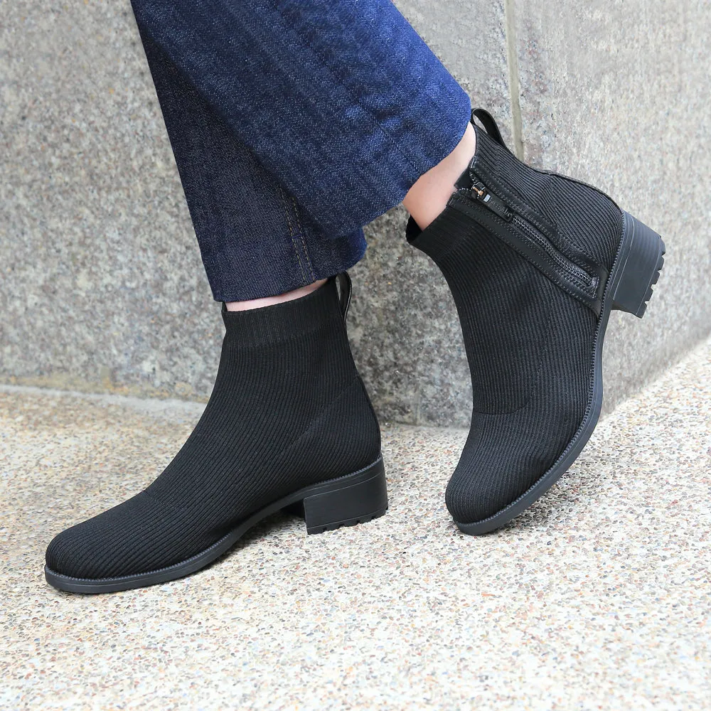 Alba Knit Ankle Boots (Nero)