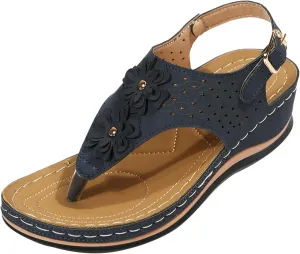 AMDBEL Arch Support Sandals Women's Plantar Fasciitis, Orthopedic Flip Flops Sandals for Women, Women Walking Slippers with Arch Support Anti-Slip Breathable Sandal Vintage Slip On Flip Flops Sandals