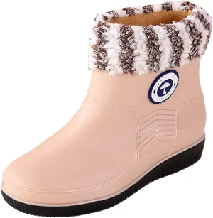AMDBEL Rain Boots for Women 2024 Botas de lluvia para mujer impermeables, Women Rain Boots Black Waterproof Mid Calf Lightweight Cute Booties Fashion Out Work Outdoor Garden Shoes