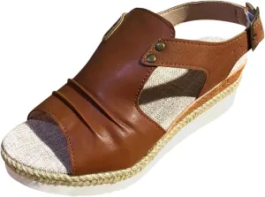 AMDBEL Wedge Sandals For Women Comfortable, Orthopedic Platform Wedge Sandals for Women Summer Dressy Flat 2023 Open Toe Ankle Strap Espadrilles Sandals Casual Strappy Slip on Sandals Beach Sandals