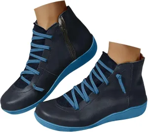 Ankle Boots for Women Dressy Comfortable Boots for Women Round Toe Lace up Vintage Western Women Lighweight Boots