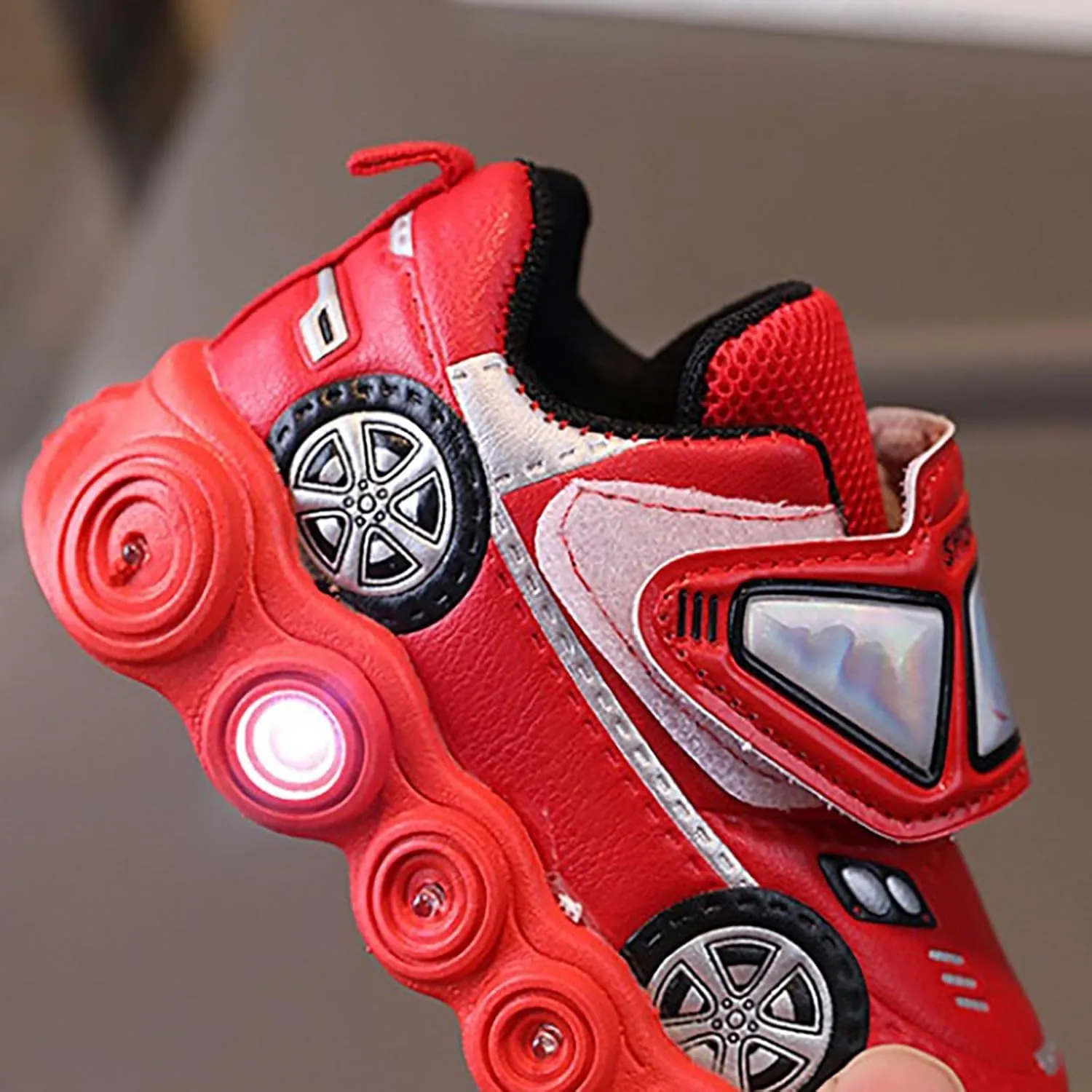 Baby Toddler Fashion Light Shoes Boys Girls Cartoon Car Casual Light Up Shoes for Sports Tennis Running and Walking