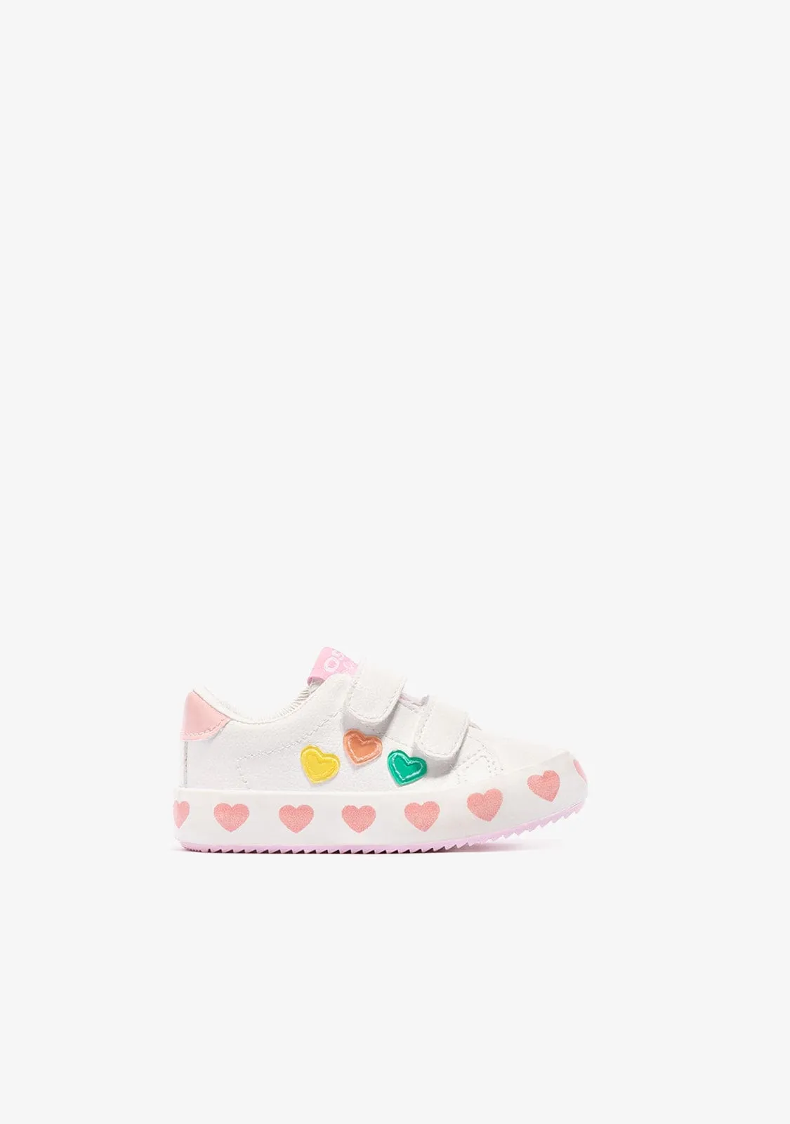 Baby's White Heart Sneakers Napa