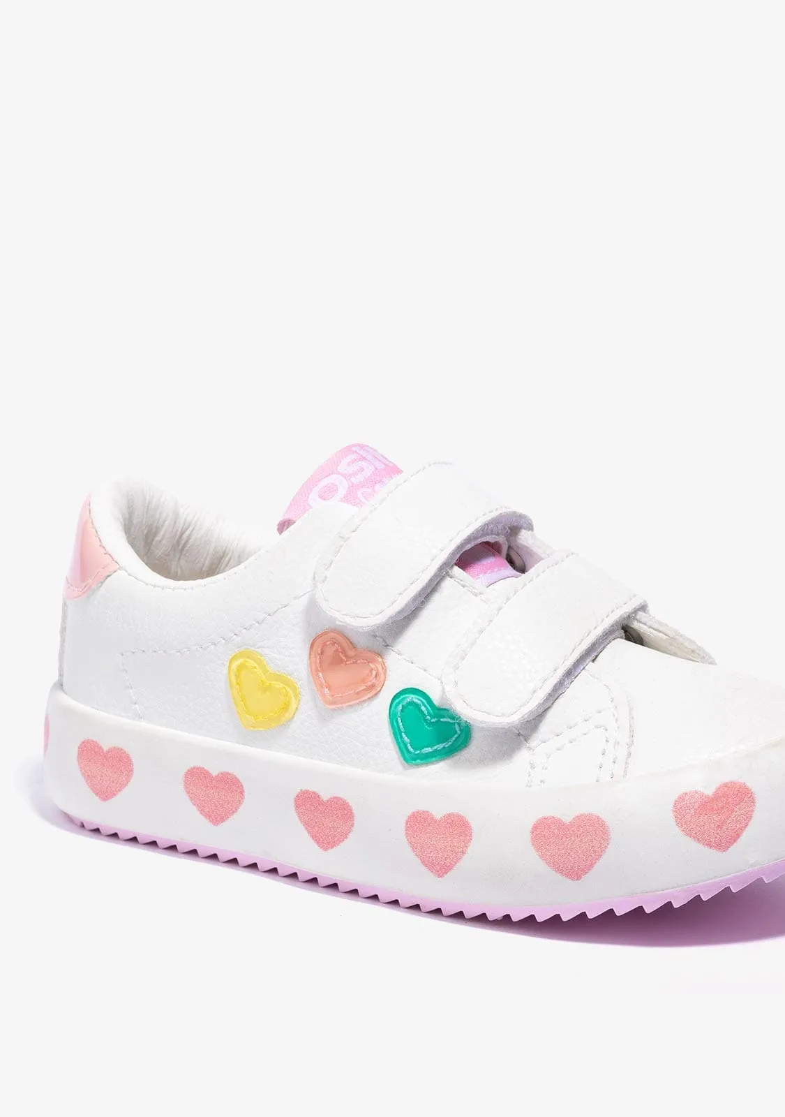Baby's White Heart Sneakers Napa