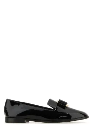 Black leather Zamira loafers