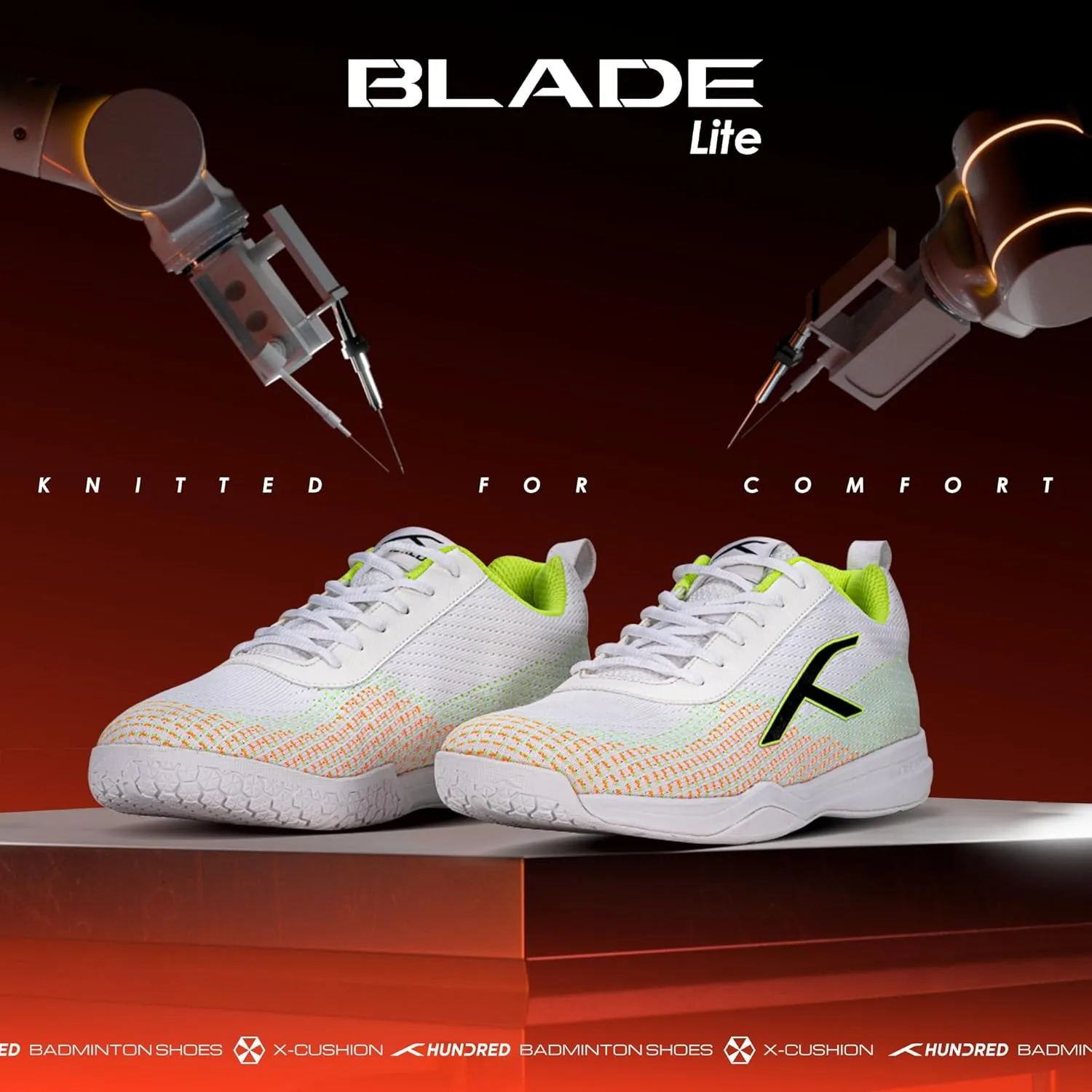 Blade Lite Non Marking Badminton Shoes | Unisex | Material: Knitted Upper & Rubber Sole | Perfect for Squash, Table Tennis, Volleyball, Basketball