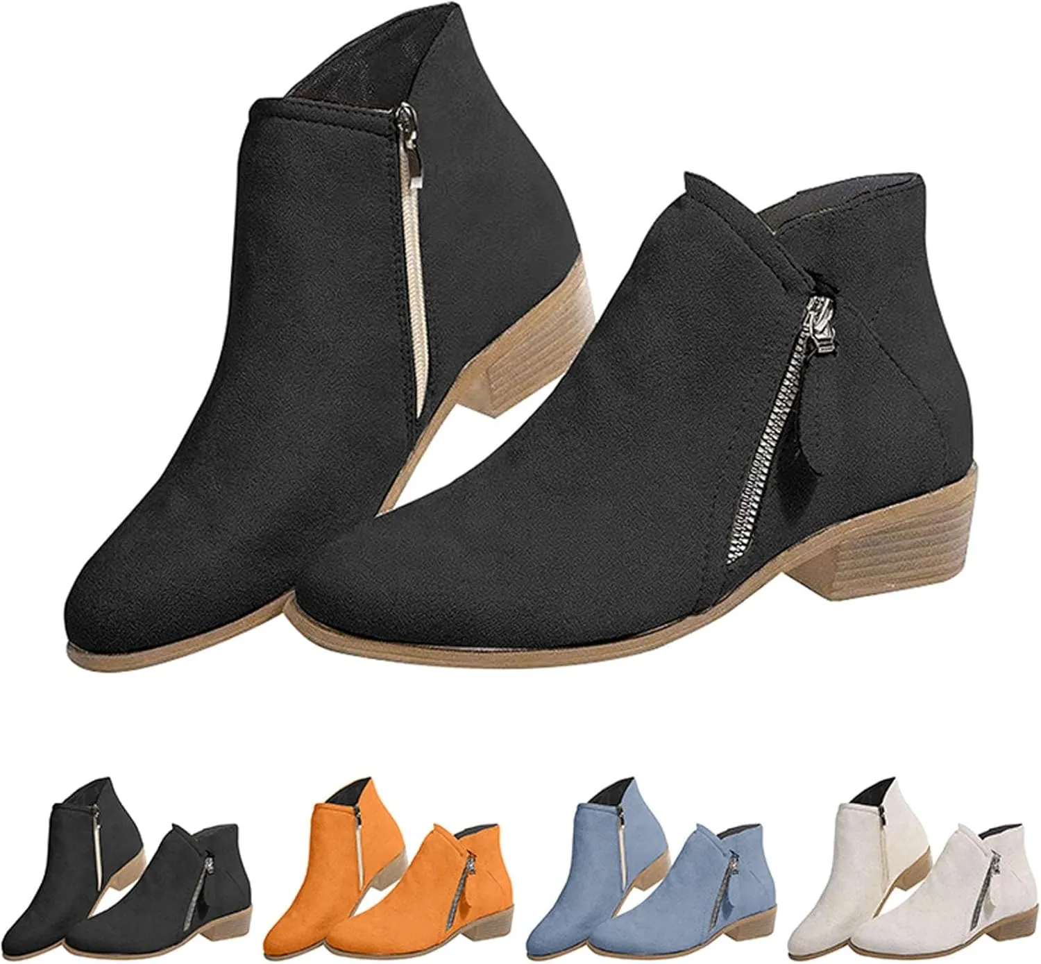 Booties for Women Low Heel Womens Platform Boots Flat Ankle Boots Winter for Women 2024 Trendy Boots for Women Ankle Booties Sexy High Heels without Lace Lace Up Ankle Boots for Women Low Heel