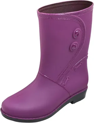 Boots for Women Fashion Rain Boots Short Rain Boots Ankle Rainboot Slip On Rubber Shoes