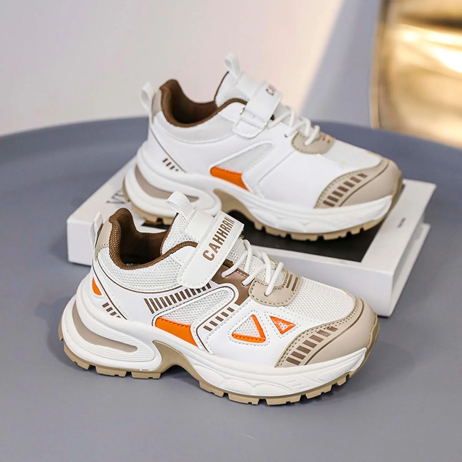 Boys Girls Fashion Sneakers Comfortable Breathable Casual Walking Shoes Non-slip Basketball Shoes Children Outdoor Running Badminton Training Shoes