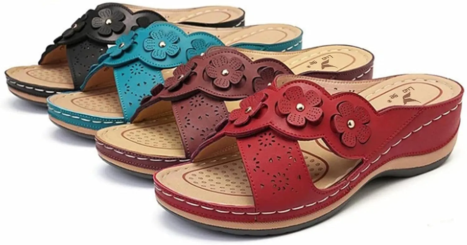 Cathalem Platform Flip Flops for Women Wedge Sandals Comfortable Walking Sandals Cushion Footbed Platform Sandals