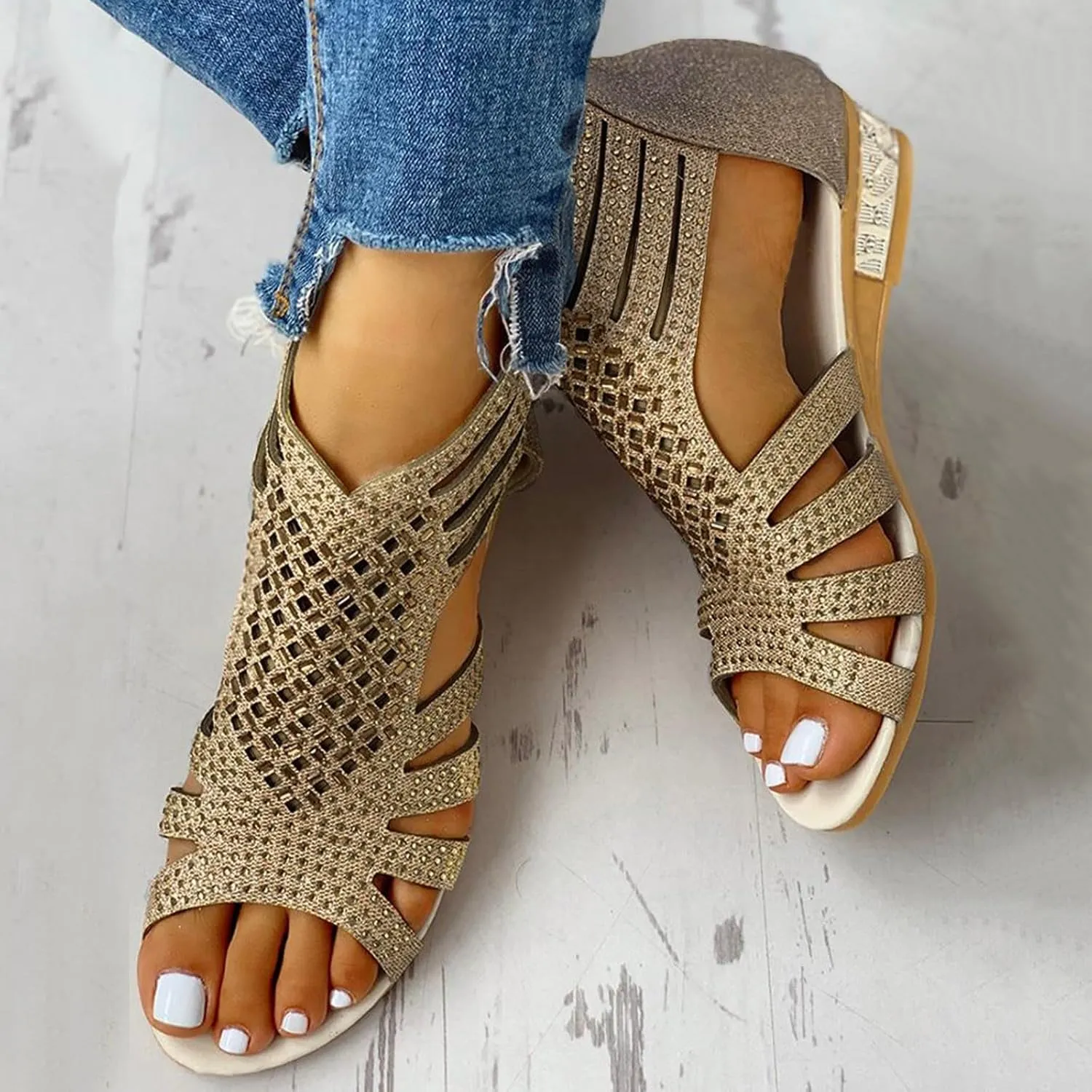 Cathalem Sandals for Womens Dressy Orthopedic Open Toe Sandals Comfy Breathable Shoes Women