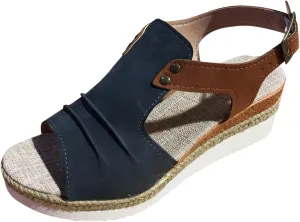 Cathalem Summer Sandals for Women 2024 Flat Open Toe Ankle Strap Espadrilles Sandals Casual Slip on Beach Sandals