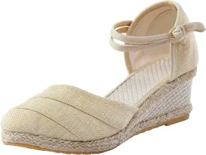 Cathalem Summer Sandals for Women 2024 Orthopedic Sandals for Women Comfy Espadrille Wedge Platform Sandal Close Toe Shoes