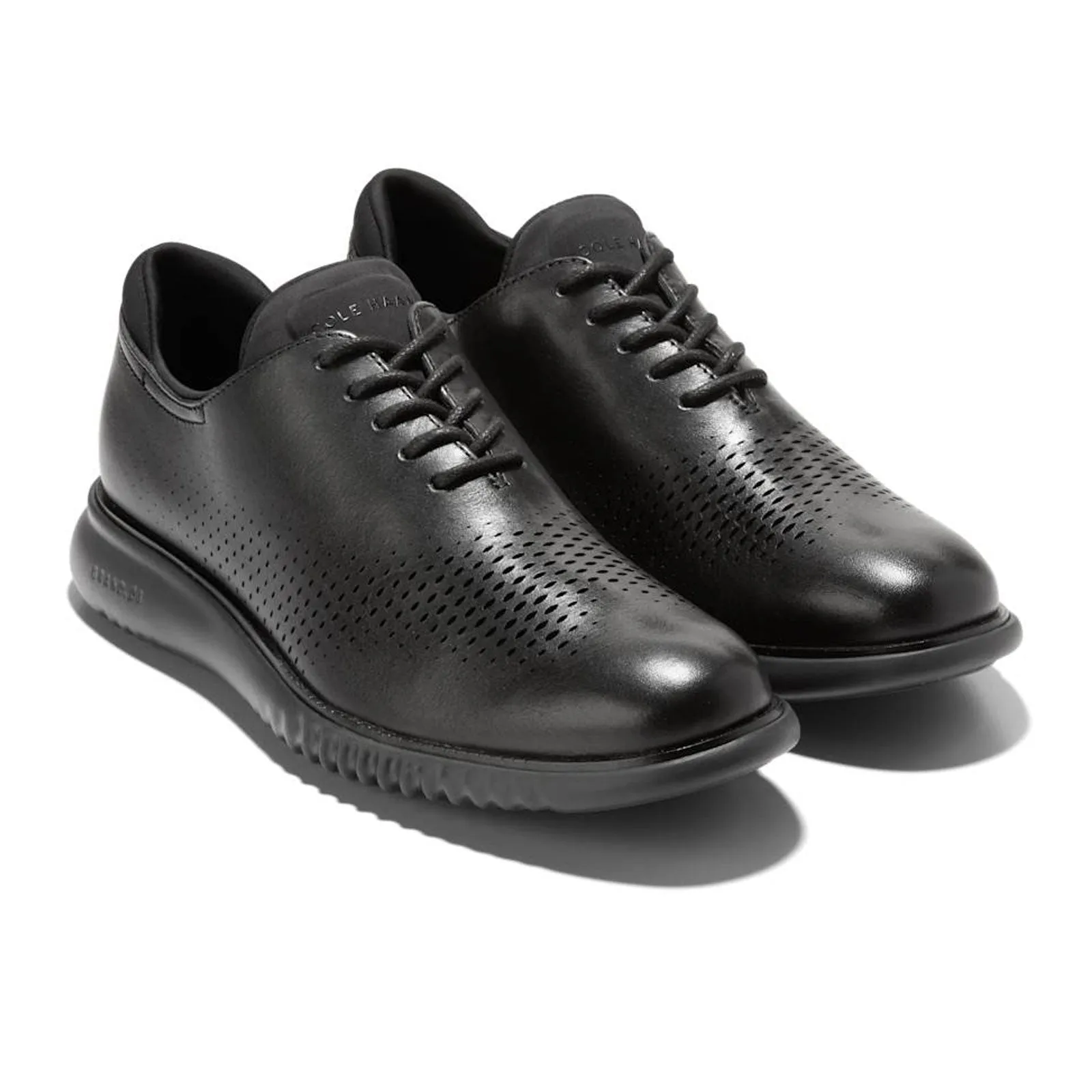 Cole Haan Zerogrand Laser Lined Wingtip Oxford (Men) - Black Leather/Black