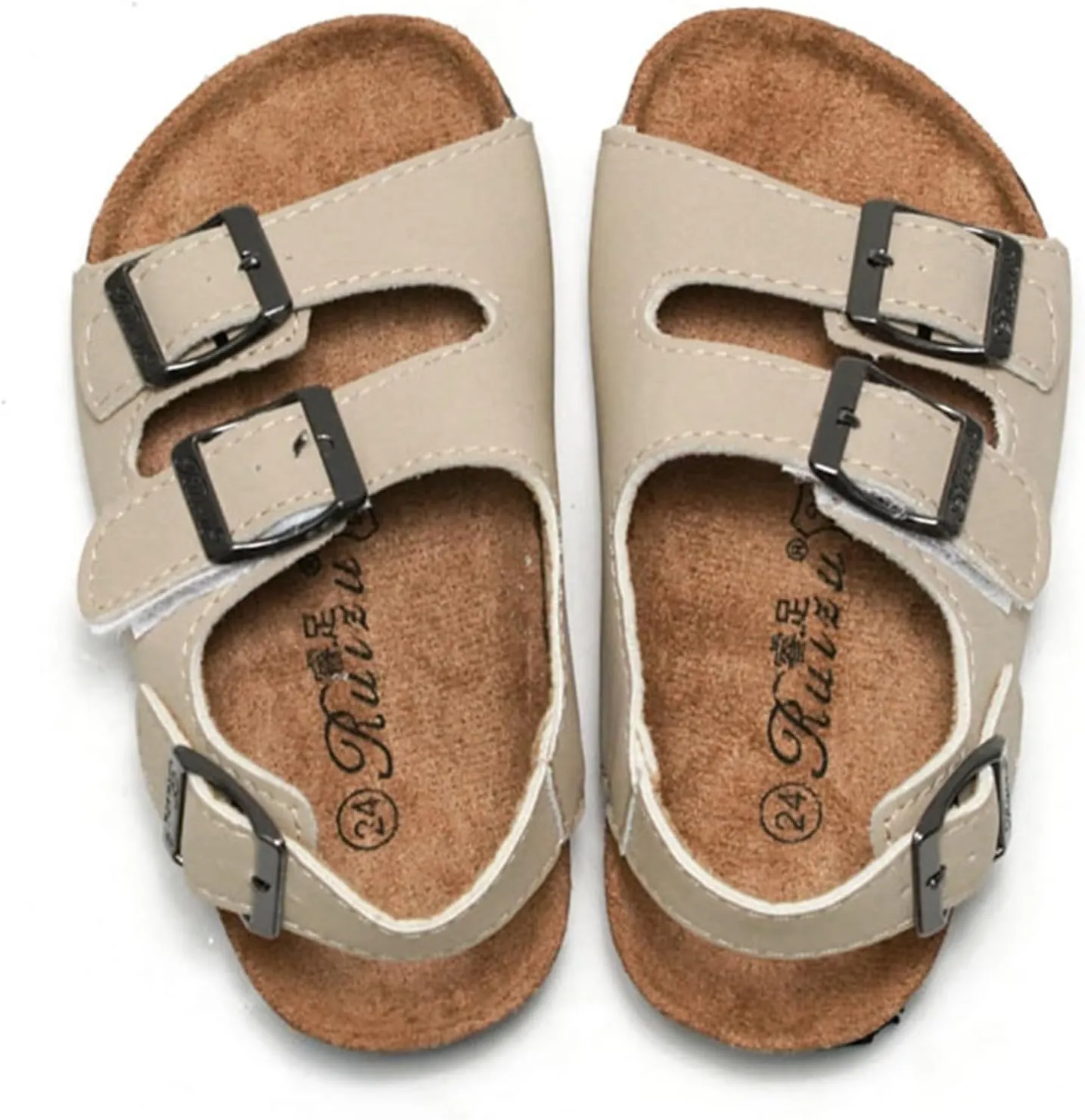 Comfortable Boys Kids Sandals Outdoor Shoes Rui Foot Spring And Summer Children Boys Girls Cork Sandals One Word Shoes Flip Flops Beach Double Ring