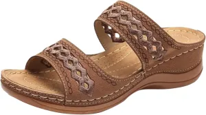 cooki Wide Width Sandals for Women Closed Toe Sandals Women, Women's Summer Sandals Orthopedic Sandals with Arch Support Flip Flops for Women Wedge Sandals Casual Platform Sandals