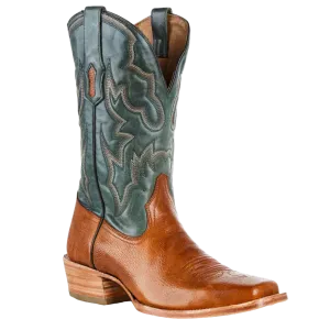 Corral Men's Embroidered Honey Brown & Green Square Toe Boots A4224