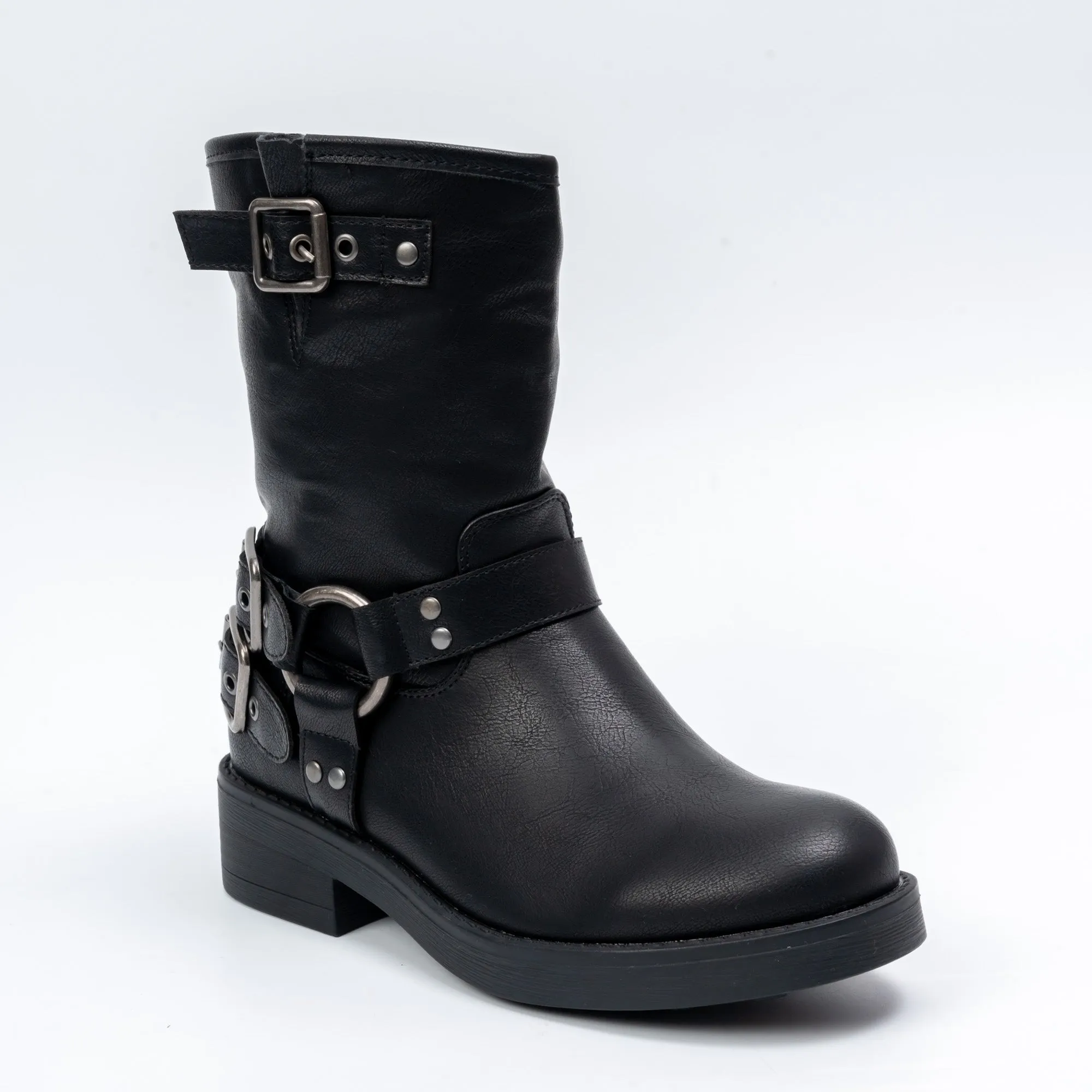 Daring Diva - Black Belted Boots