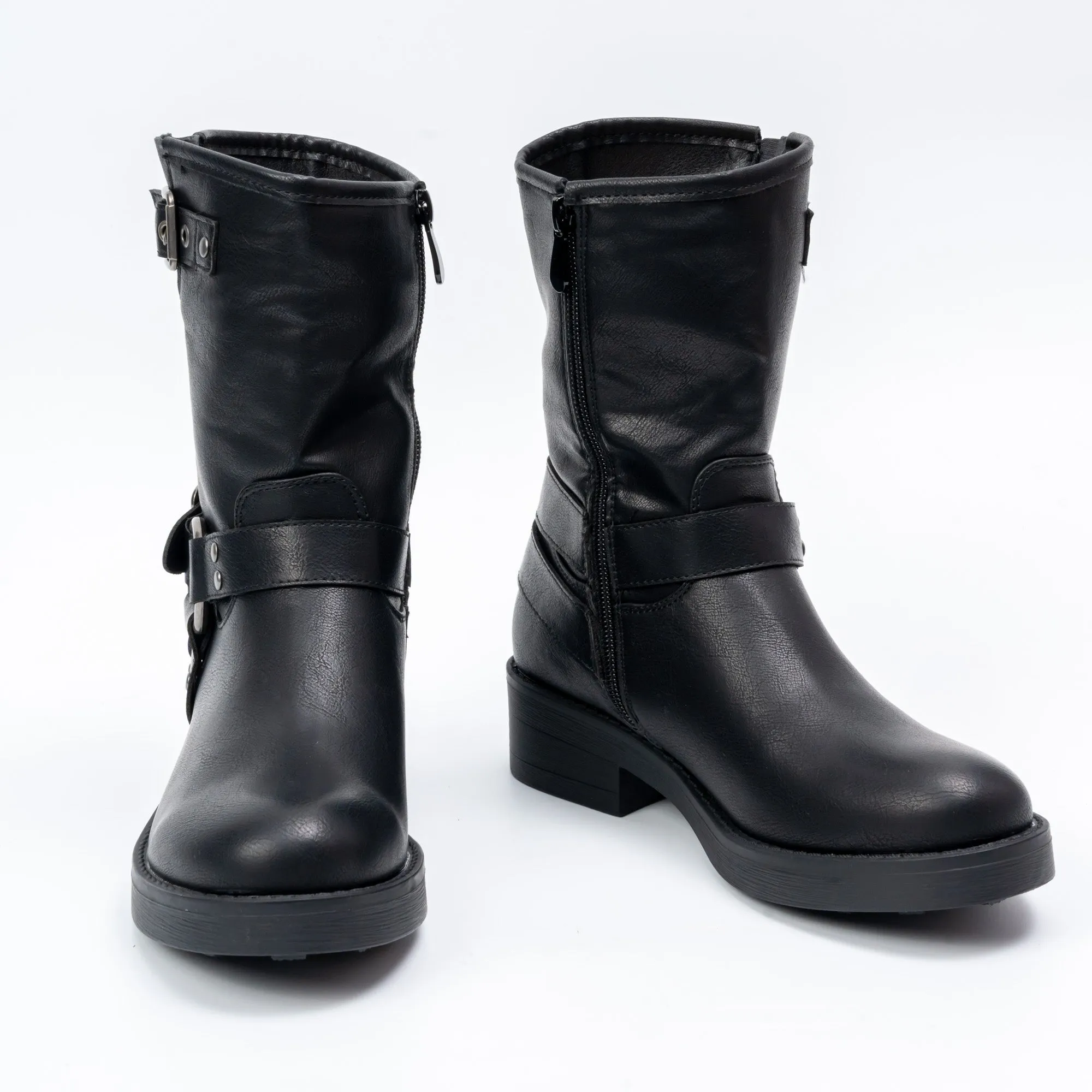 Daring Diva - Black Belted Boots