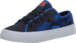 DC Boy's Unisex-Child Manual Youth Skate Shoe, Shady Blue/Orange, 11 Little Kid