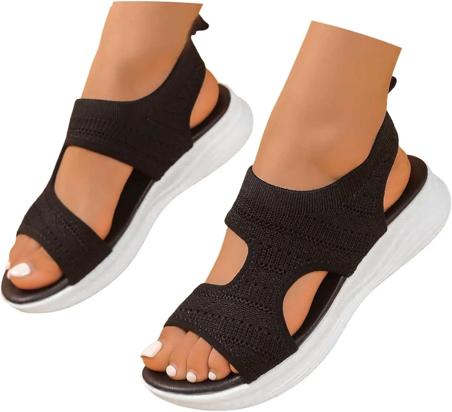 Dress Sandals For Women Sparkly Summer Shoes Women With Back Strap Fashion Gladiator Flat Sandals