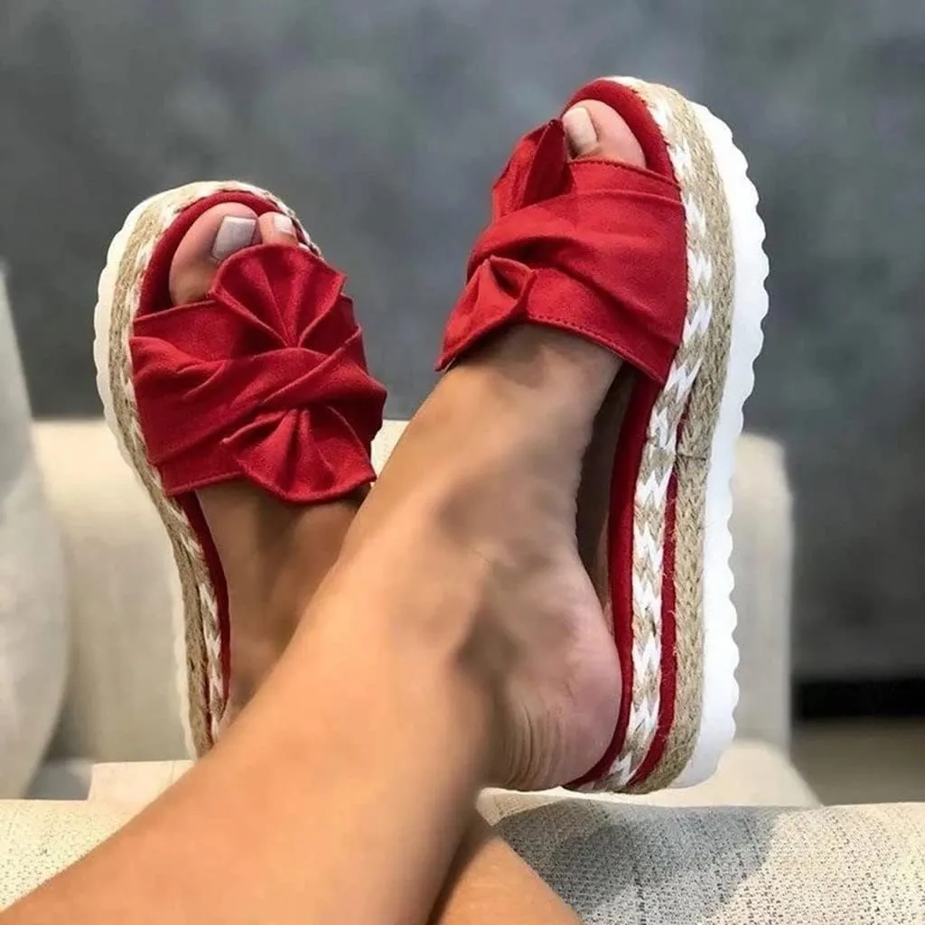 Eduavar Espadrille Sandals for Women, Comfortable Sandals for Women Platform Sandals Summer Travel Beach Sandals Slippers