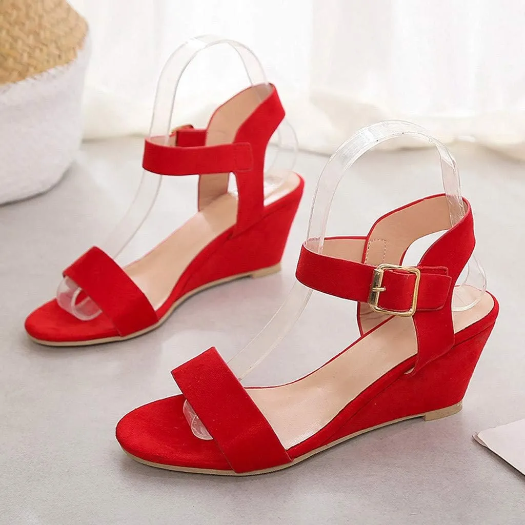 Eduavar Orthopedic Sandals for Women, Sandals Women Comfortable Open Toe Low Wedge Sandals Dressy Sandals with Ankle Strap