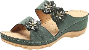 Eduavar Orthopedic Sandals for Women, Summer Beach Sandals for Women Comfy Casual Breathable Open Toe Low Wedge Sandals