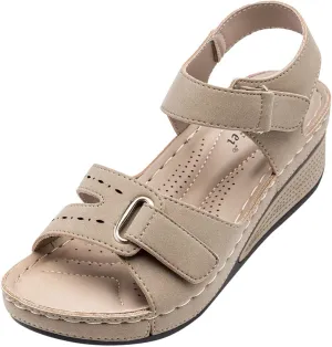 Eduavar Platform Sandals Women Dressy, Womens Sandals Comfortable Summer Casual Open Toe Platform Wedge Orthopedic Sandals