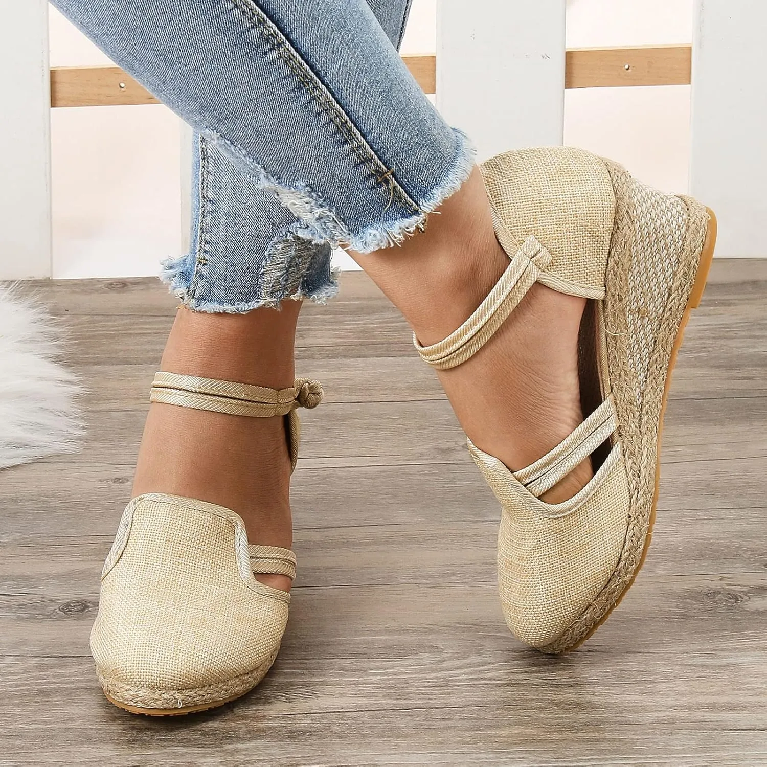 Eduavar Sandals for Women Dressy, Orthopedic Sandals for Women Comfy Sandals Shoes Close Toe Espadrille Wedge Sandals