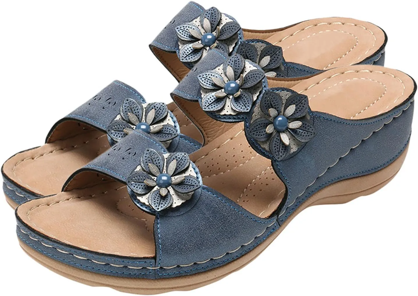 Eduavar Sandals for Women Dressy Summer, Orthopedic Sandals for Women Summer Casual Open Toe Wedge Sandals with Arch Support