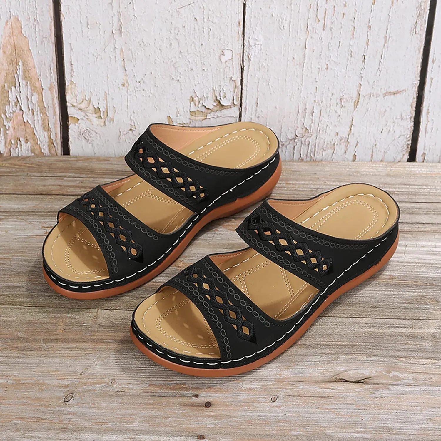 Eduavar Summer Sandals for Women 2023, Womens Sandals Summer Flip Flops Comfortable Wedge Sandals Women Outdoor Shoes