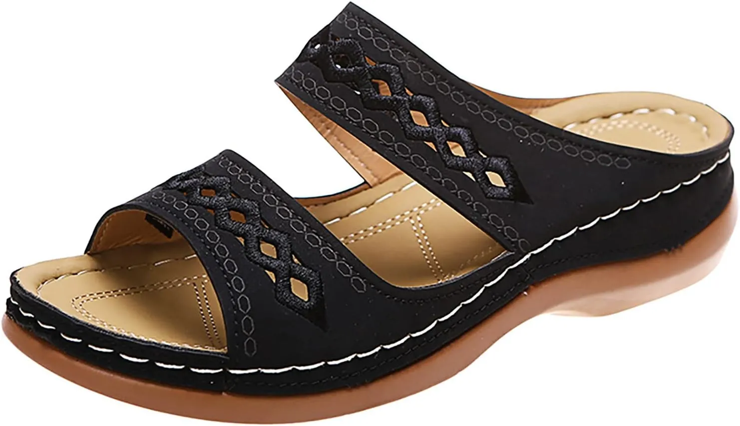 Eduavar Summer Sandals for Women 2023, Womens Sandals Summer Flip Flops Comfortable Wedge Sandals Women Outdoor Shoes