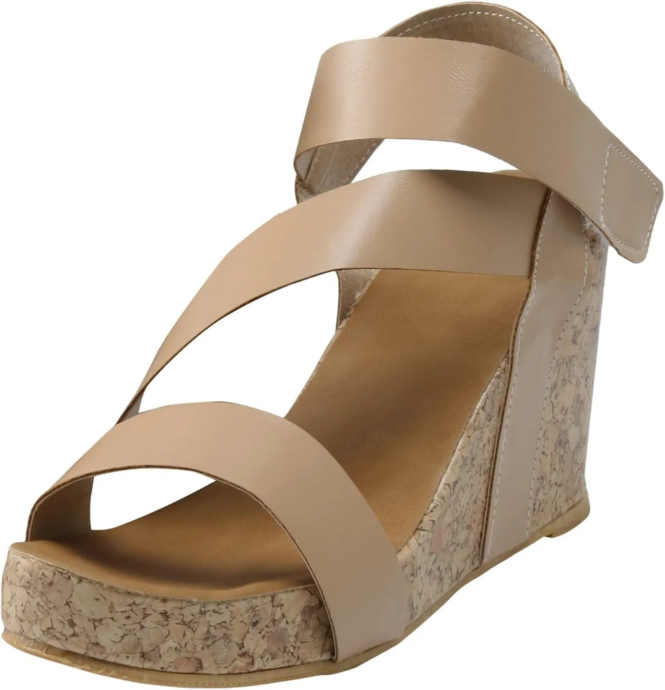 Eduavar Summer Sandals for Women, Orthopedic Sandals for Women Leather Wedge Platform Sandals Open Toe Sandals Shoes