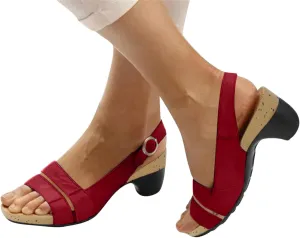 Eduavar Summer Sandals for Women, Orthopedic Sandals for Women Open Toe Sandals Casual Heel Sandals with Ankle Strap