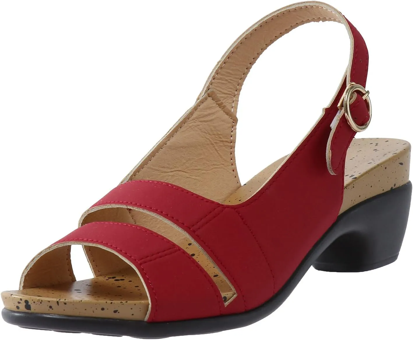 Eduavar Summer Sandals for Women, Orthopedic Sandals for Women Open Toe Sandals Casual Heel Sandals with Ankle Strap