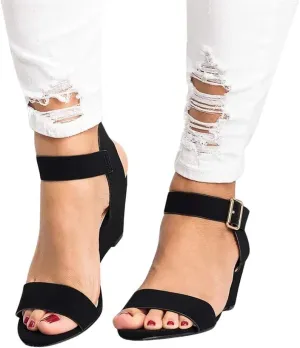 Eduavar Walking Sandals Women, Sandals Women Dressy Summer Open Toe Ankle Strap Wedge Sandals Summer Dress Shoes