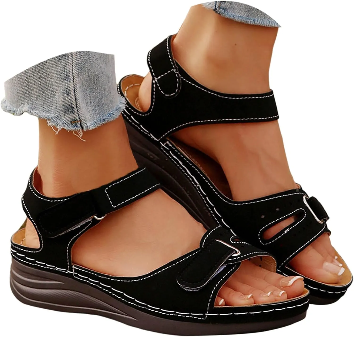 Elegant Dress Shoes For Women With Non Slip Summer Beach Wide Width Open Toe Wedges Womens Wide Sandals