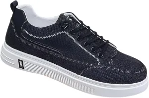Ellniges]??Breathable Men's Casual Sneakers Slip- Canvas Slip-Ons with Cushioned Sole - Lightweight Walking Shoes for Office, Travel & Gym (Spring/Autumn Essential) Black
